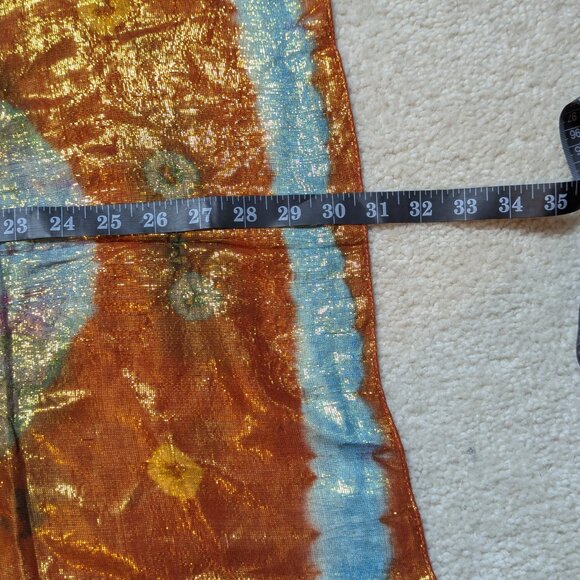 Elegant Collections Beautiful Made in India Square Colorful Scarf 32" x 32" - Picture 10 of 10